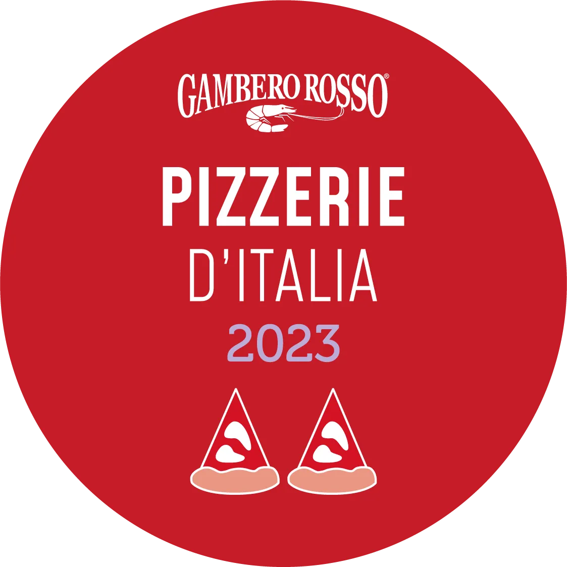 Logo Gambero Rosso pizzerie d'Italia 2 spicchi